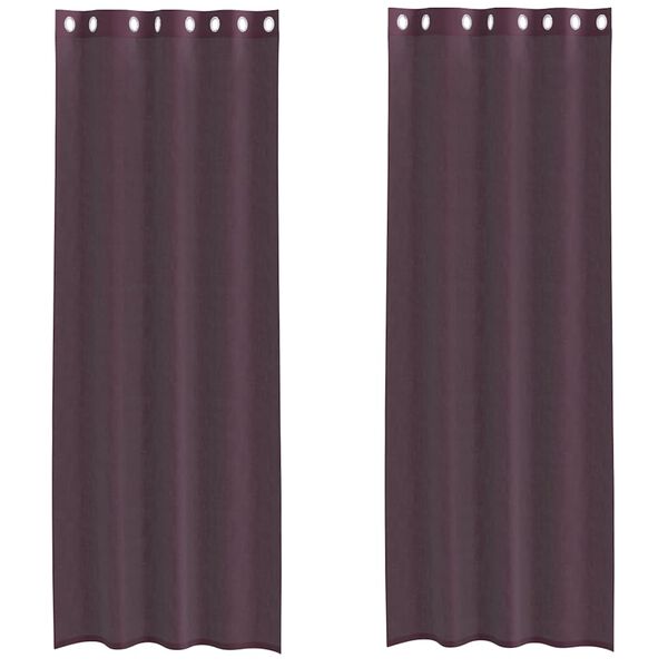 vidaXL Tende in Voile con Occhielli 2 pz Viola 140x300 cm