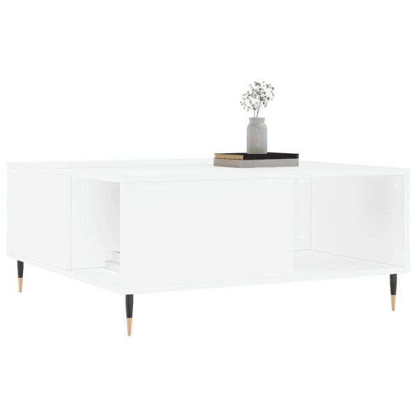 vidaXL Tavolino da Salotto Bianco 80x80x36,5 cm in Legno Multistrato