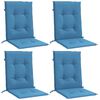 vidaXL Cuscini Sedia Schiena Bassa 4 pz Blu M&eacute;lange 100x50x4 Tessuto