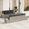 vidaXL Set Divano da Giardino 8 pcs Grigio chiaro polyrattan