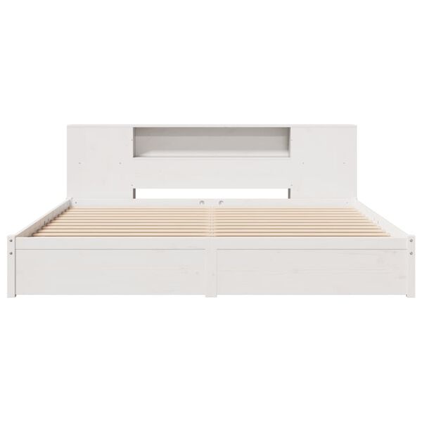 vidaXL Letto Libreria senza Materasso Bianco 200x200 cm Legno di Pino