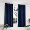 vidaXL Tende Oscuranti con Ganci 2 pz Blu Scuro in Velluto 140x175 cm
