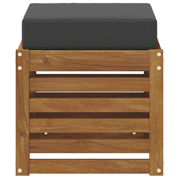 vidaXL Panca 2 Pezzo Naturale e Antracite Legno di Acacia Massello