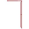 vidaXL Parete per Doccia Walk-in Vetro Trasparente ESG 90x195 cm Rossa