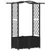 vidaXL Letto Rialzato con Griglia e Tetto Nero 125 x 40 x 138 cm PP