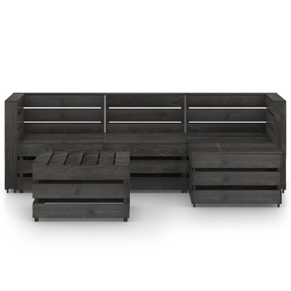 vidaXL Set Salotto da Giardino 5 pz in Legno di Pino Impregnato Grigio