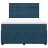 vidaXL Giroletto a Molle con Materasso Blu Scuro 140x200 cm in Velluto