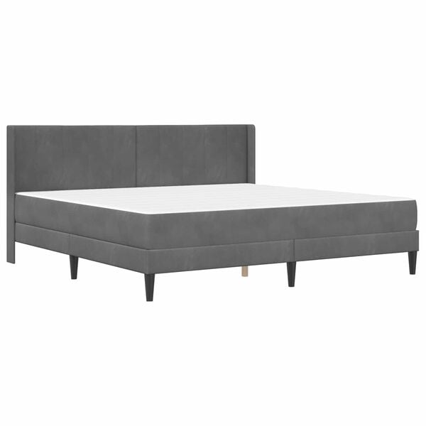 vidaXL Struttura letto con materasso Grigio scuro 200 x 200 cm Velluto
