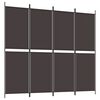 vidaXL Divisorio a 4 Pannelli Marrone 200x180 cm in Tessuto