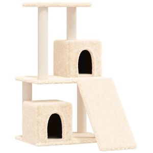 vidaXL Albero per Gatti con Tiragraffi in Sisal Crema 82 cm