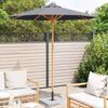 vidaXL Ombrello da giardino Grigio scuro &Oslash; 270 x 260 cm Bamb&ugrave;
