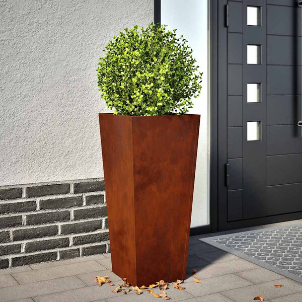 vidaXL Fioriere da Giardino 2 pz 35x35x75 cm in Acciaio Corten