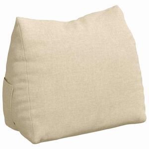 vidaXL Cuscino per Schiena Crema 45 x 20 x 35 cm Tessuto