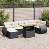 vidaXL Set Divani da Giardino con Cuscini 8 pz Nero in Polyrattan