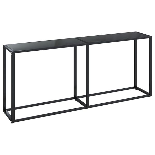 vidaXL Tavolo Consolle Nero 180x35x75,5 cm in Vetro Temperato