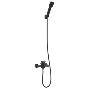 vidaXL Set di doccia con soffione Nero G 1 / 2 pollici