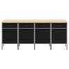 vidaXL Mobile da lavoro 4 pcs Nero e Grigio 200 x 55 x 85 cm
