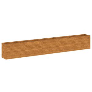 vidaXL Letto rialzato da giardino 482x50x69 cm in acciaio Corten