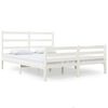 vidaXL Giroletto Bianco Legno Massello di Pino 120x190cm Small Double