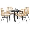 vidaXL Set da Pranzo per Giardino 5 pcs Marrone polyrattan