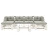 vidaXL Set Salotto da Giardino Pallet 7 pz con Cuscini Tortora Legno