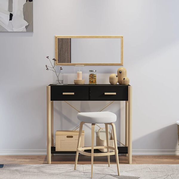 vidaXL Tavolino Consolle Nero 82x38x75 cm in Legno Multistrato