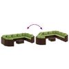 vidaXL Set Divani da Giardino 10pz con Cuscini in Polyrattan Marrone