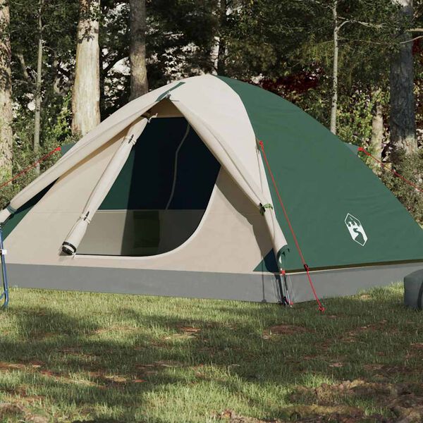 vidaXL Tenda da Campeggio a Cupola per 3 Persone Verde Impermeabile