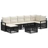 vidaXL Set Divano da Giardino 8 pz Nero polyrattan