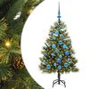 vidaXL Albero di Natale artificiale pieghevole con coni Verde 120 cm
