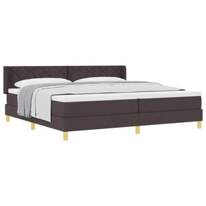 vidaXL Letto a molle Marrone Scuro 200 x 200 cm Poliestere