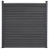 vidaXL Set Pannello di Recinzione Grigio 180x186 cm in WPC