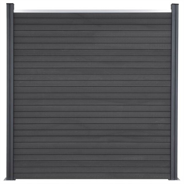 vidaXL Set Pannello di Recinzione Grigio 180x186 cm in WPC