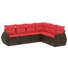 vidaXL Set Divani da Giardino 6 pz con Cuscini Marrone in Polyrattan