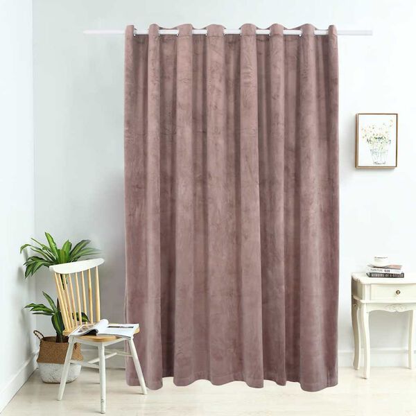 vidaXL Tenda Oscurante Anelli in Metallo Velluto Rosa Antico 290x245cm