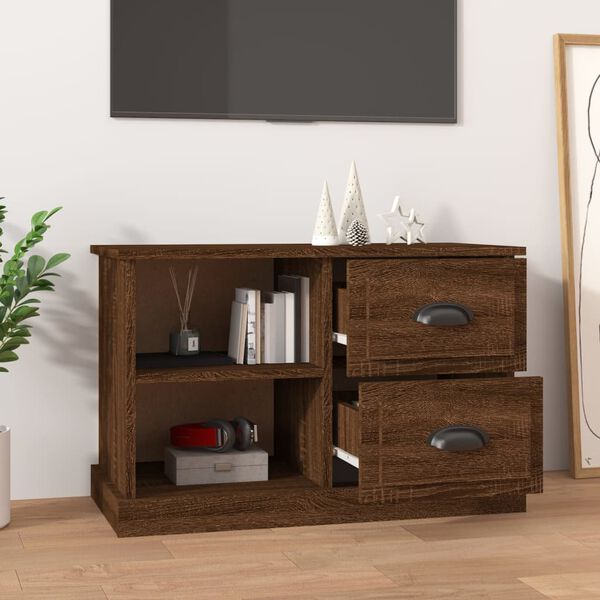 vidaXL Mobile Porta TV Rovere Marrone 73x35,5x47,5cm Legno Multistrato