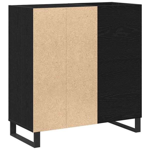 vidaXL Mobile porta vinili con lo scaffale Rovere Nero 85 x 38 x 89 cm