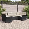 vidaXL Set Divano da Giardino con cuscino 6 pcs Nero Poly Rattan