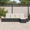 vidaXL Set Divano da Giardino con cuscino 5 pcs Nero Poly Rattan