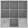 vidaXL Libreria Grigio Cemento 98x30x98 cm in Legno Multistrato