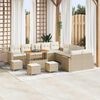 vidaXL Set Divano da Giardino 14 pcs Beige polyrattan