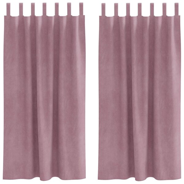 vidaXL Tende oscuranti 2 pcs Rosa scuro 140 x 175 cm Velluto