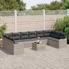 vidaXL Set Divano da Giardino Grigio chiaro polyrattan