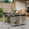 vidaXL Set Pranzo da Giardino 5pz con Cuscini Grigio Chiaro Polyrattan