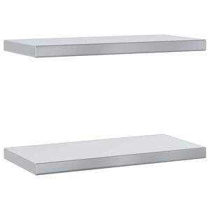 vidaXL Mensole a Muro 2 pz 50x23,5x3cm Argento in Acciaio Inossidabile