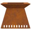 vidaXL Focolare Marrone 60 x 60 x 50 cm acciaio corten