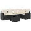 vidaXL Set Divano da Giardino 6 pz con Cuscini Nero in Polyrattan