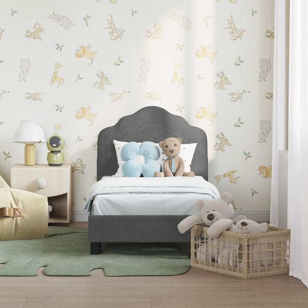 vidaXL Struttura letto per bambini con testata Grigio scuro