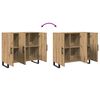 vidaXL Credenza Rovere artigianale 90 x 34 x 80 cm Legno multistrato