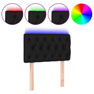 vidaXL Testiera a LED Nera 80x7x78/88 cm in Tessuto